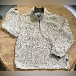 Properly Tied Adult Sz L Pintail‎ 1/4 Zip Cream Sherpa Pullover